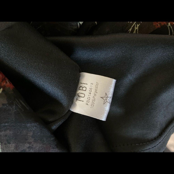 TOBI floral drop waist long sleeve mini dress - Picture 8 of 8